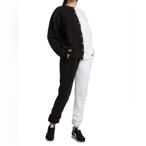 LA DETRESSE The Lovers black and white color block sweat pants jogger M NWT - Picture 10 of 10